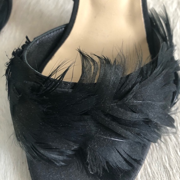 Black Feather High Heel Sandals by Butter NWT - Picture 4 of 11